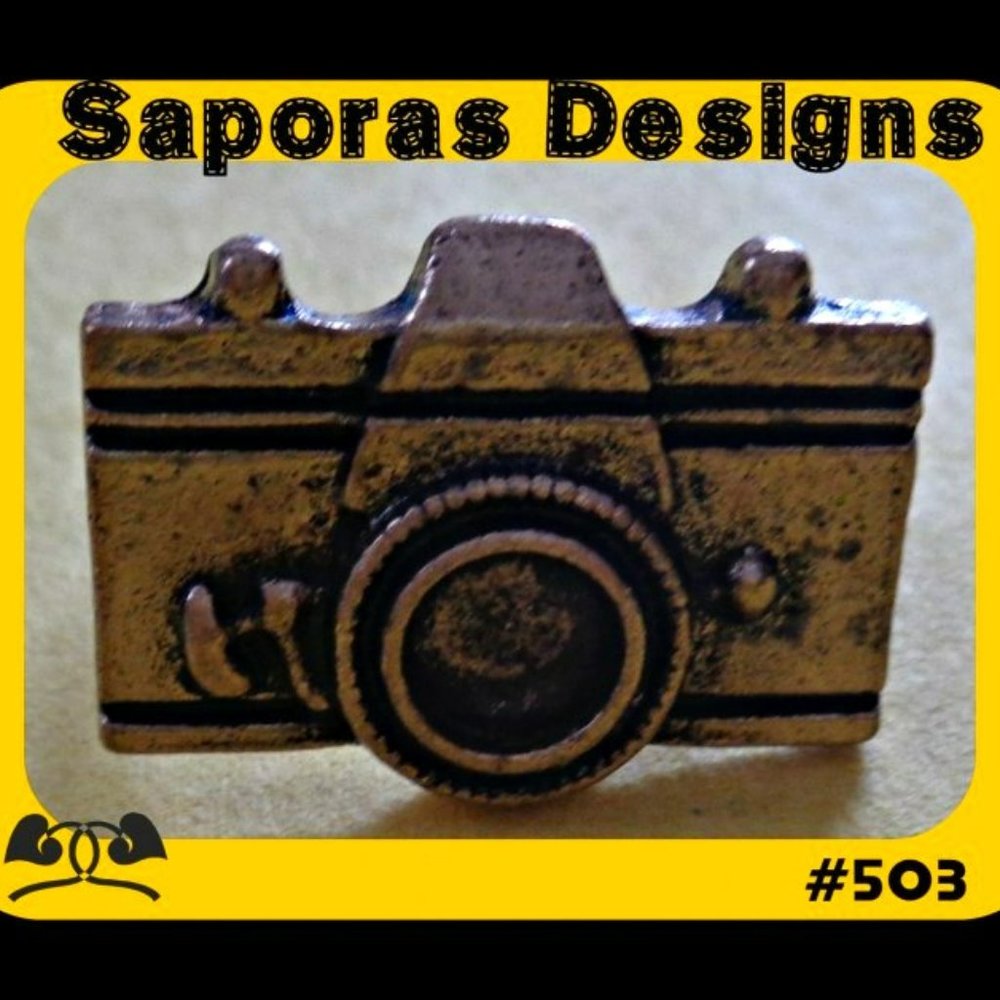 Antique Bronze Camera Design Ring Size 6.5 & Adjustable To Fit Most Fingers